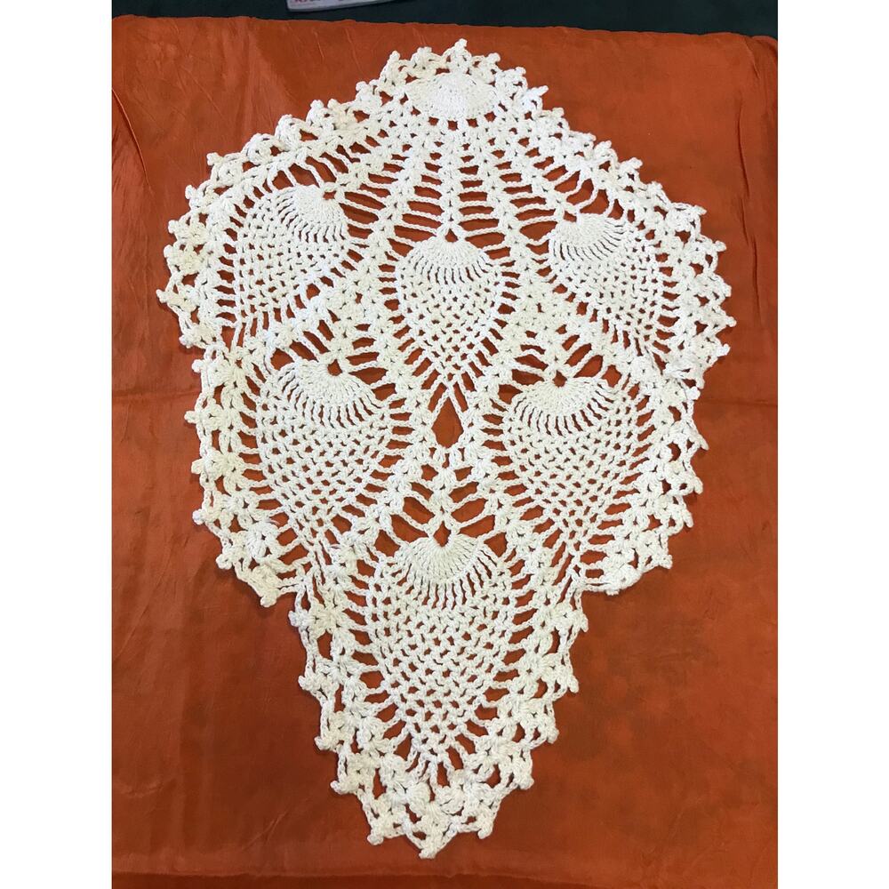 Unbranded Crochet Doily Off White Pineapple Lace Vintage Handcrafted